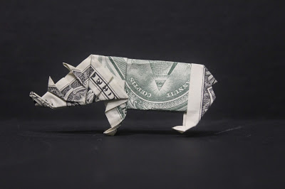 money origami rhinoceros